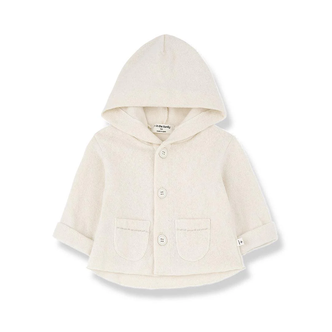 1+ In The Family Fred Recycled Extra Soft Plain Fleece  - Ecru