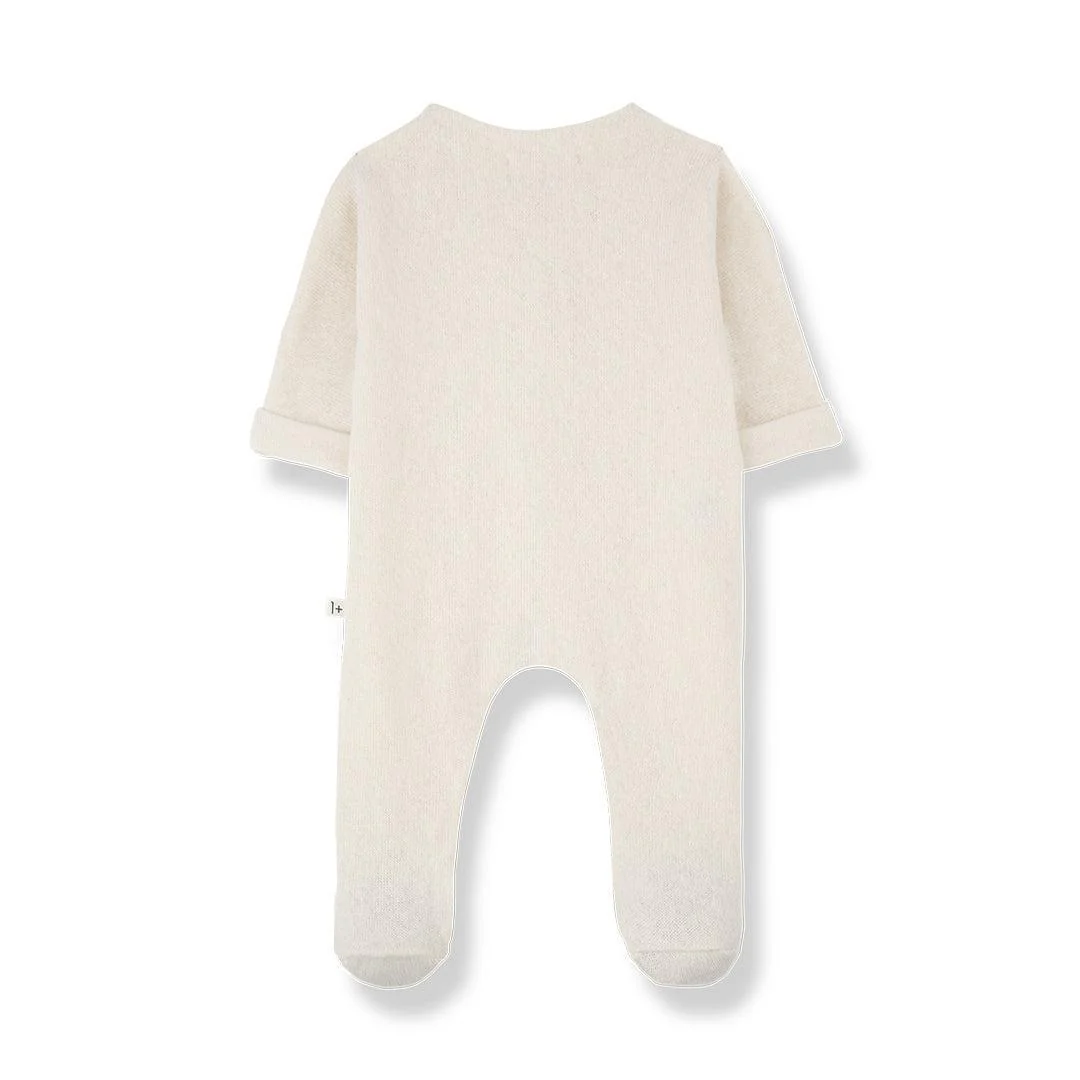 1+ In The Family Gael Jumpsuit w/feet - Ecru - Image 3