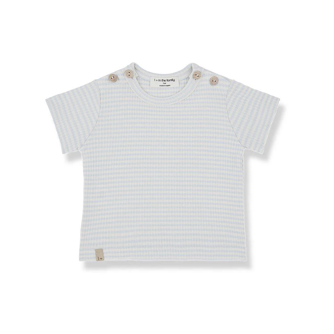 1+ in the family Jon Short Sleeve T-Shirt - Misty Blue