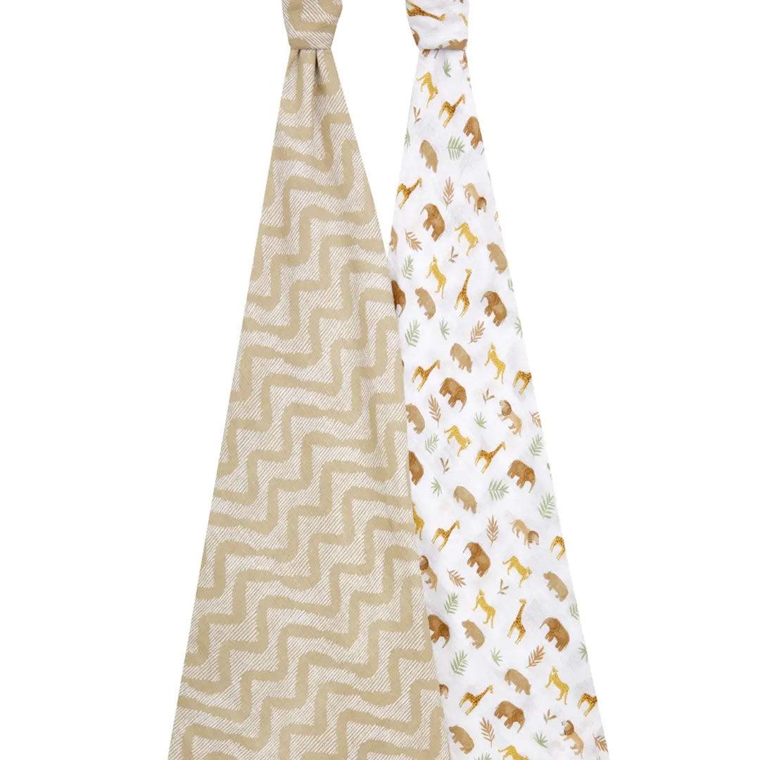 aden + anais Essentials Cotton Muslin 2 Pack Swaddle Blanket - Tanzania - Image 5