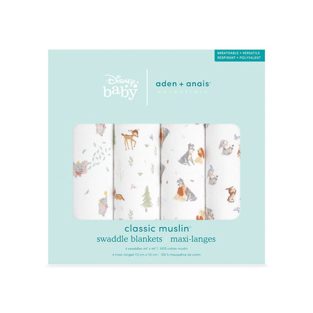 aden + anais essentials Cotton Muslin Swaddle Blanket - 4 Pack - Disney + Friends - Image 5