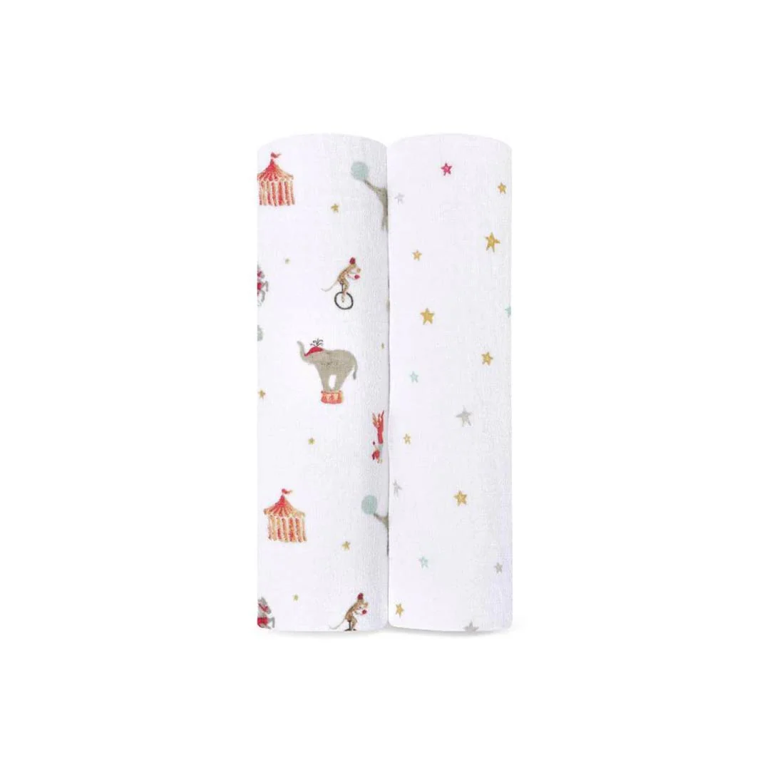 aden + anais Essentials Cotton Muslin Swaddle Blankets 2pk - Elephant Circus