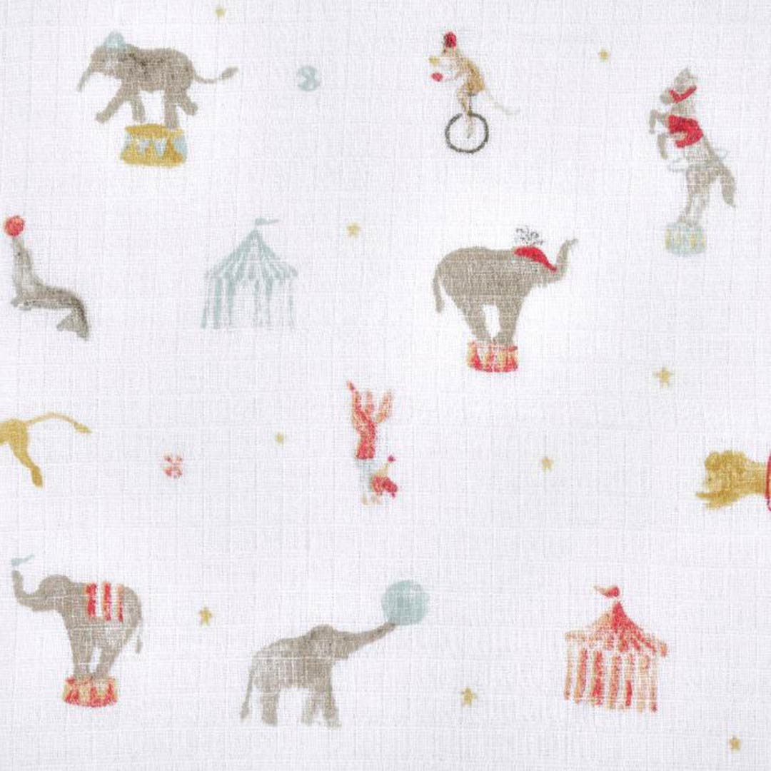aden + anais Essentials Cotton Muslin Swaddle Blankets 2pk - Elephant Circus - Image 4