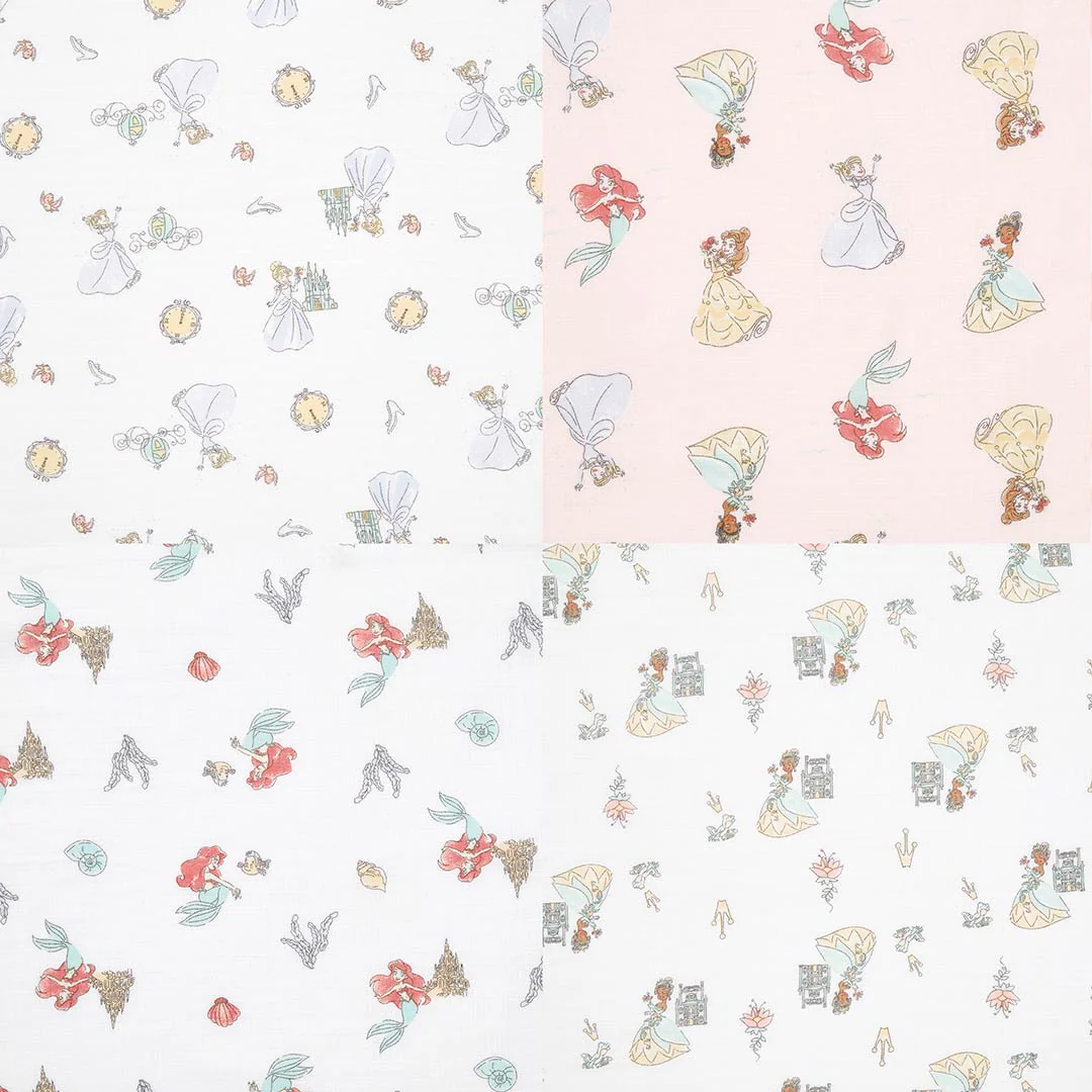 aden + anais Essentials Cotton Muslin Swaddle Blankets - Disney Princess - 4 Pack - Image 3