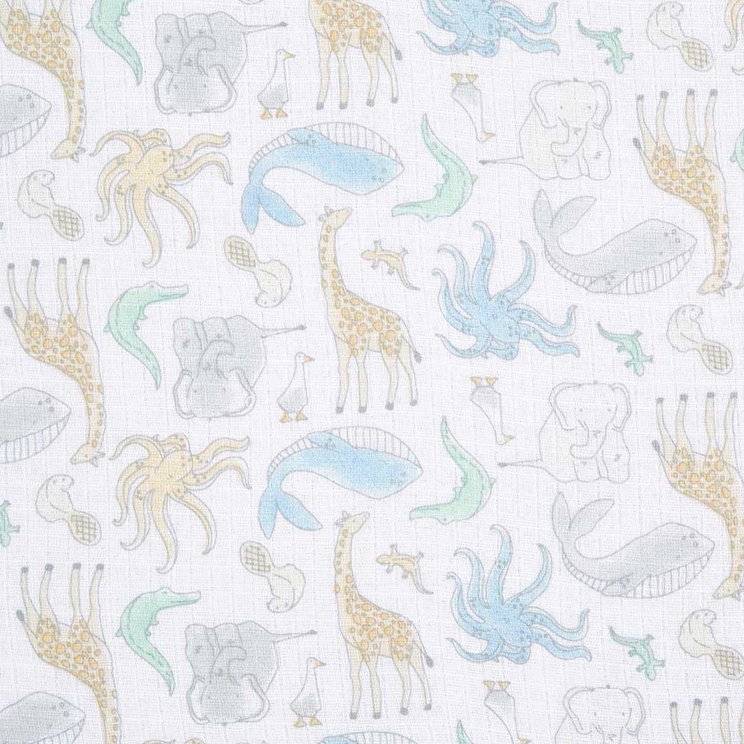 aden + anais Essentials Cotton Muslin Swaddle Blankets - Natural History - 4 Pack - Image 6