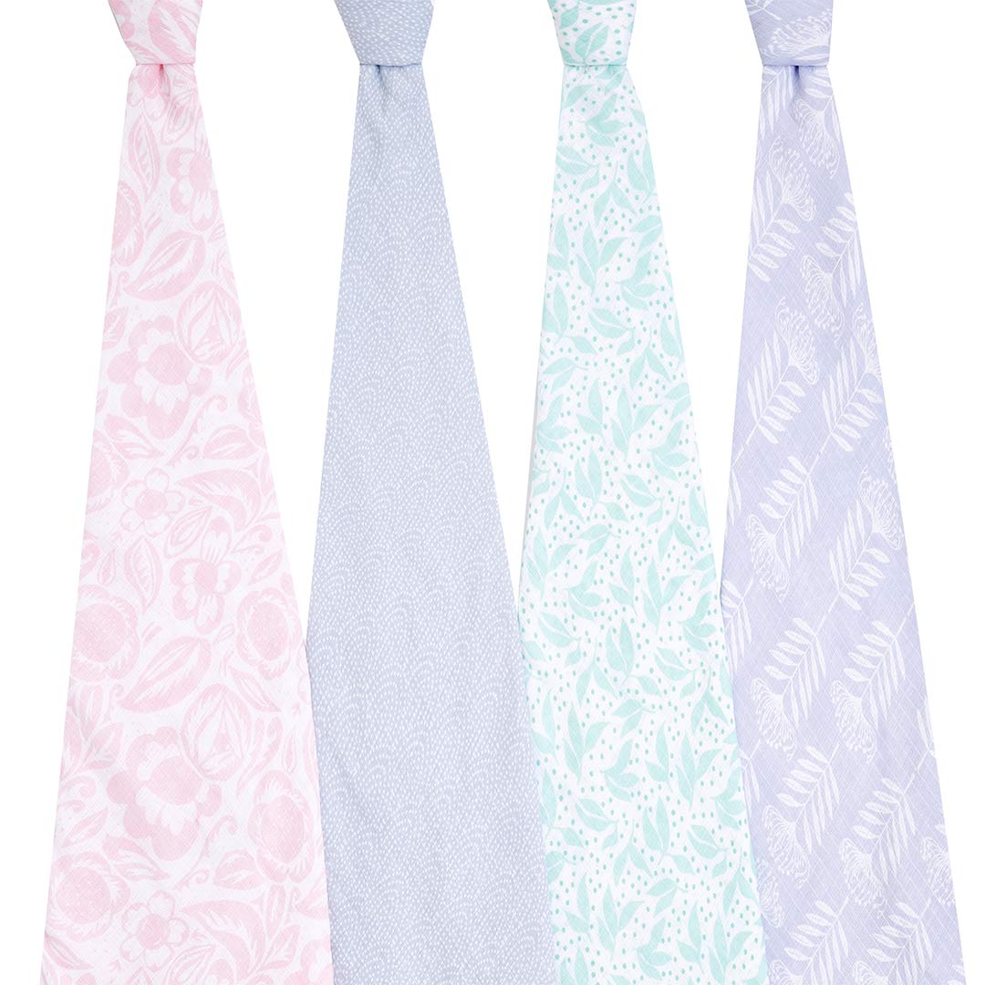aden + anais Essentials Muslin Swaddles - Damsel - 4 Pack - Image 6