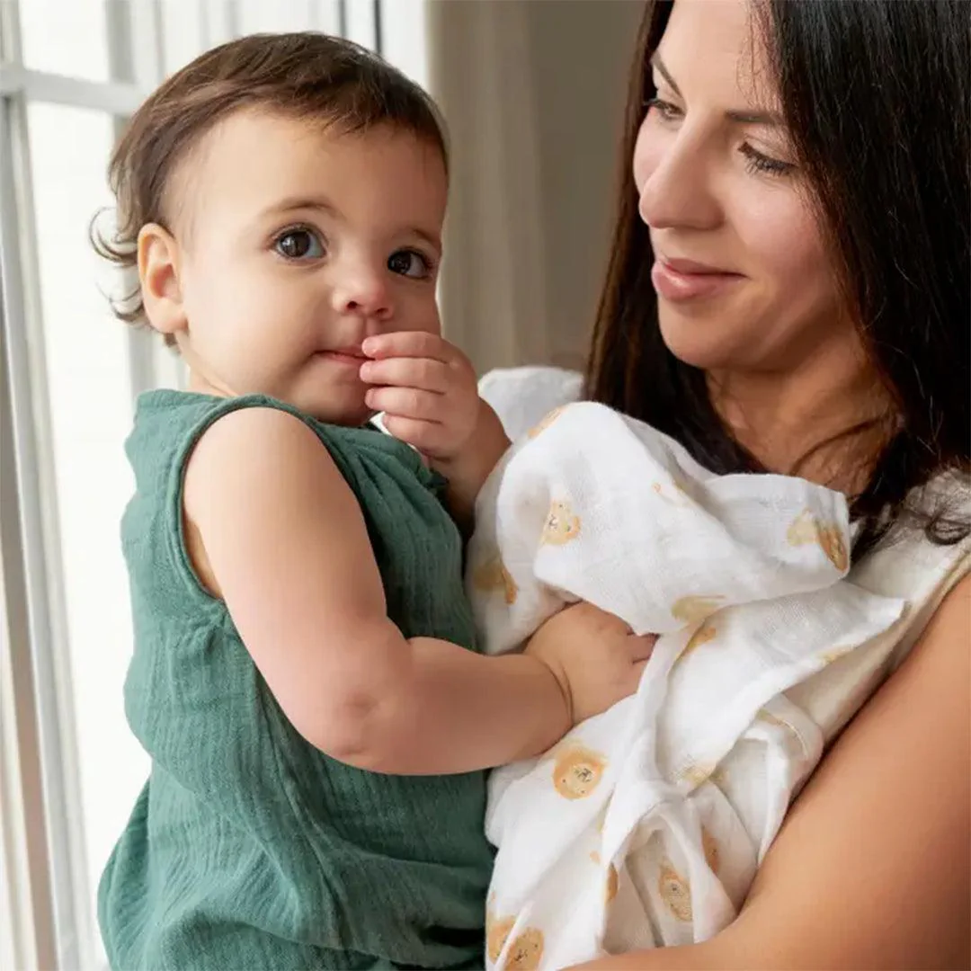 aden + anais Large Organic Cotton Muslin Swaddles 4pk - Animal Kingdom - Image 2