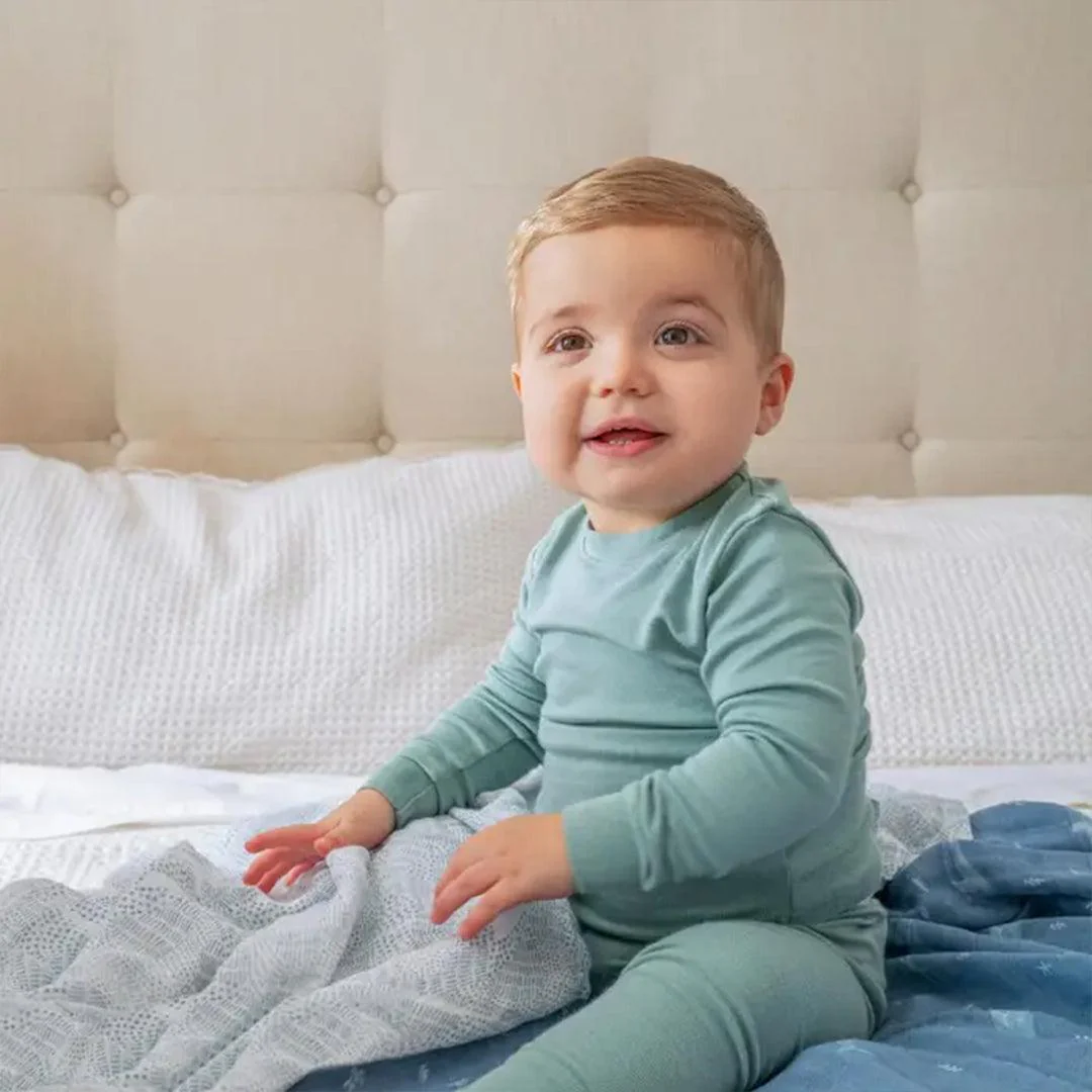 aden + anais Large Organic Cotton Muslin Swaddles 2pk - Oceanic - Image 2