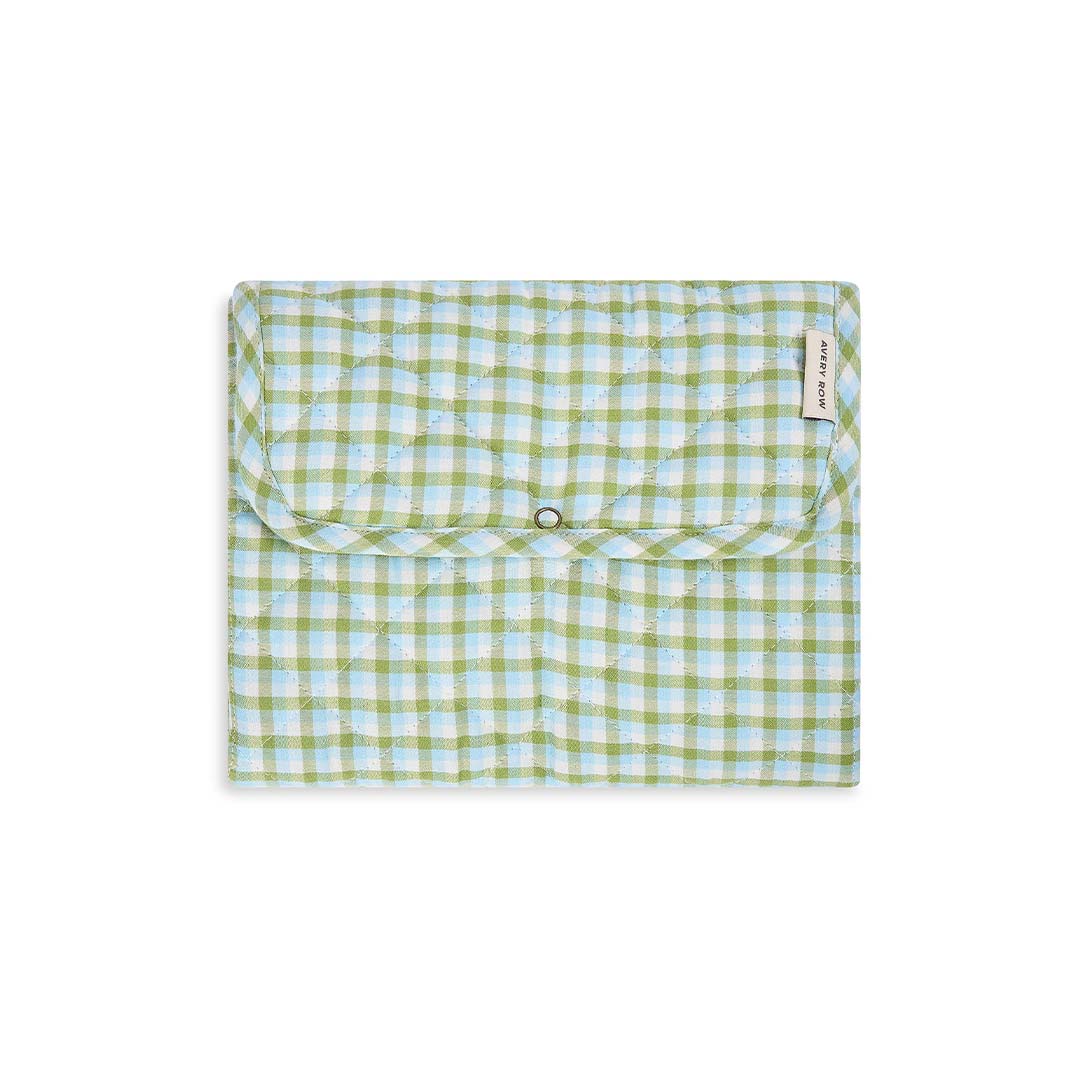 Avery Row Cotton Travel Baby Changing Mat - Greenhouse Gingham