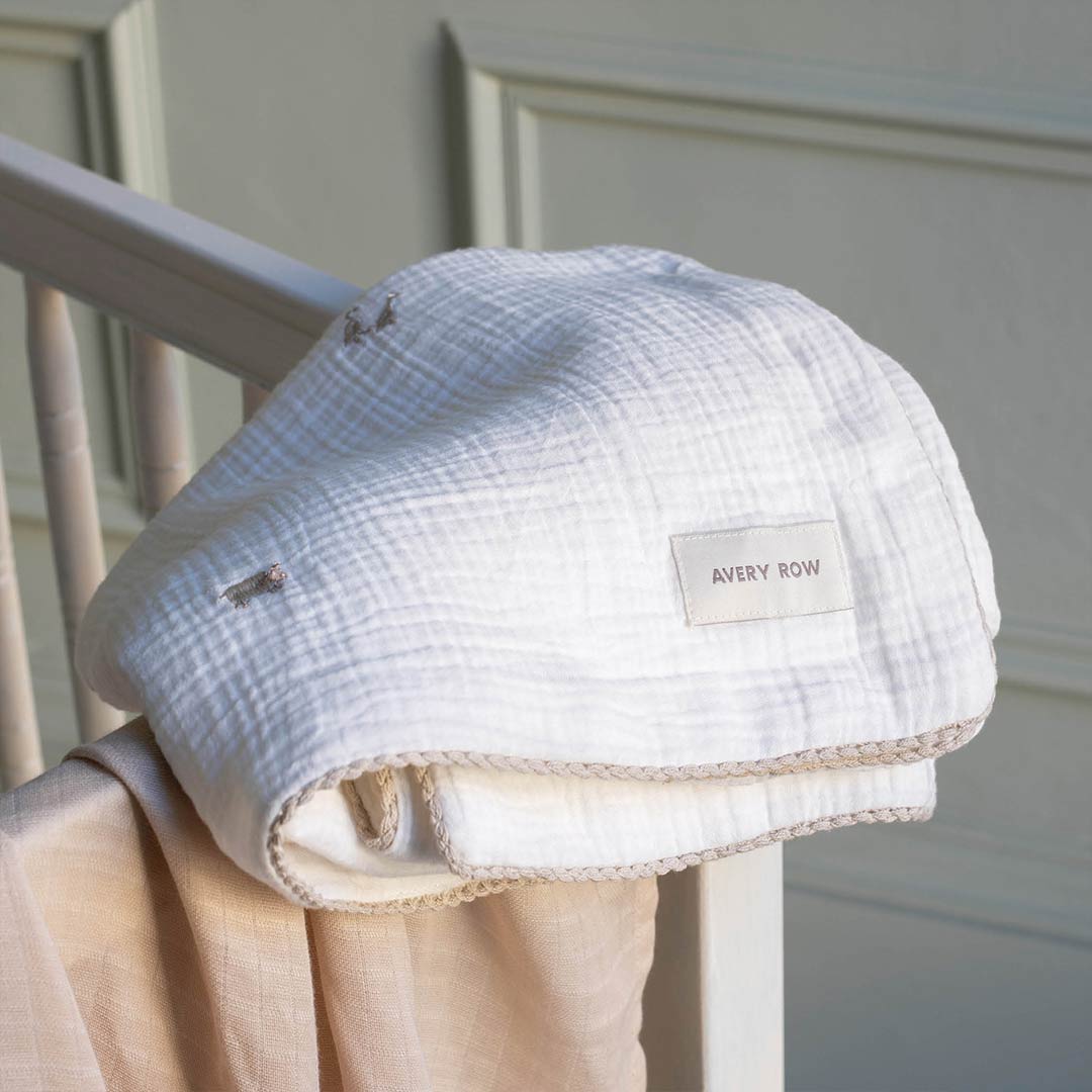 Avery Row Embroidered Muslin Blanket - Little Farm - Image 6