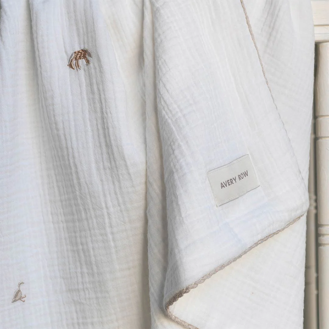 Avery Row Embroidered Muslin Blanket - Little Farm - Image 8