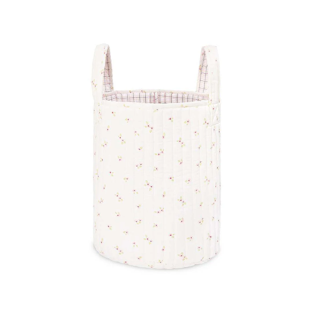 Avery Row Large Quilted Storage Basket  - Anemone/Pink Check
