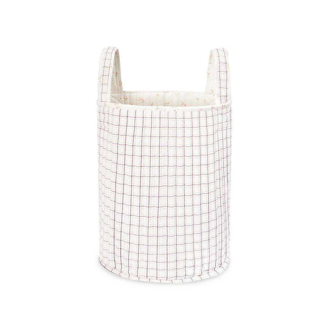 Avery Row Large Quilted Storage Basket  - Anemone/Pink Check - Image 6