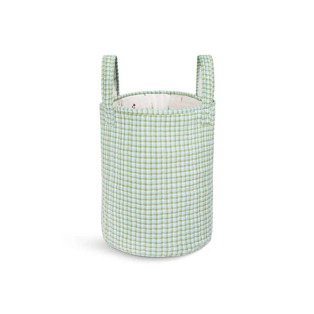 Avery Row Large Quilted Storage Basket - Little Farm/Greenhouse Gingham - Image 4