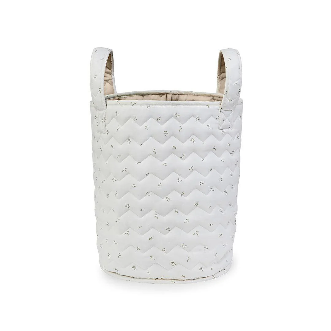 Avery Row Large Quilted Storage Basket - Nettle Scatter/Birch