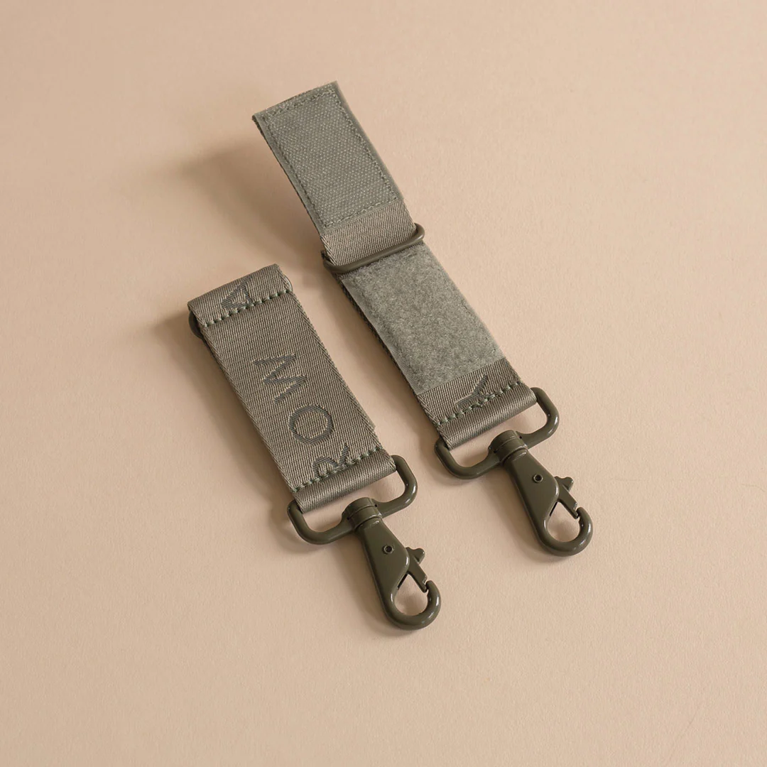 Avery Row Logo Pram Bag Clips - Olive Green - Image 2