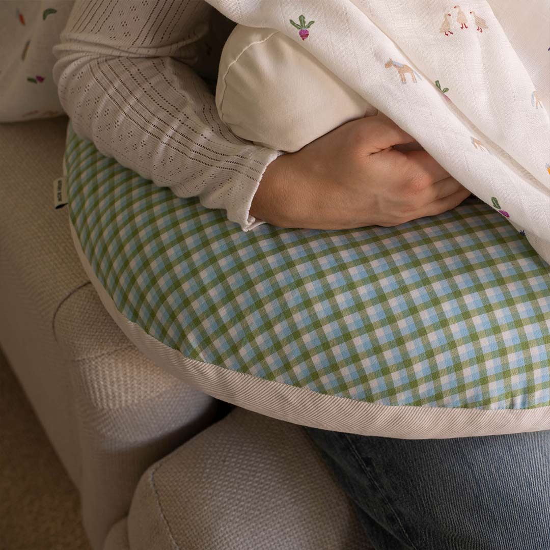 Avery Row Nursing Pillow - Greenhouse Gingham - Image 2
