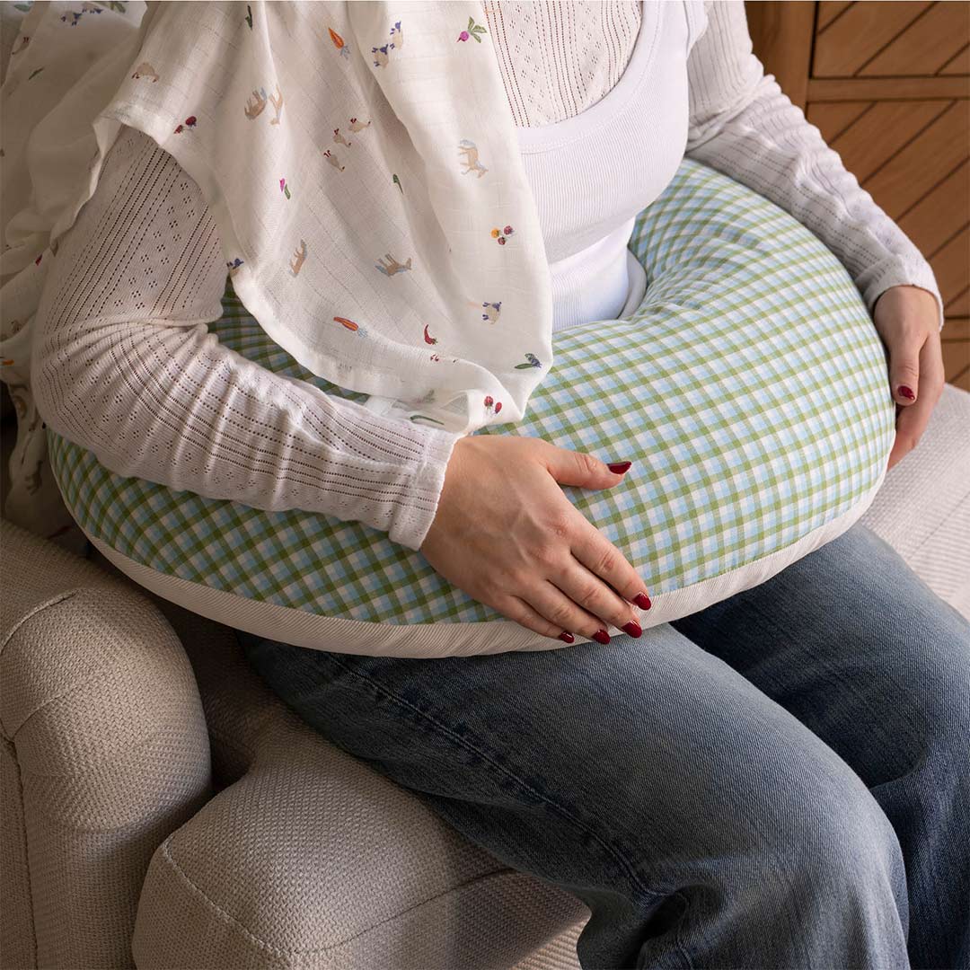 Avery Row Nursing Pillow - Greenhouse Gingham - Image 5