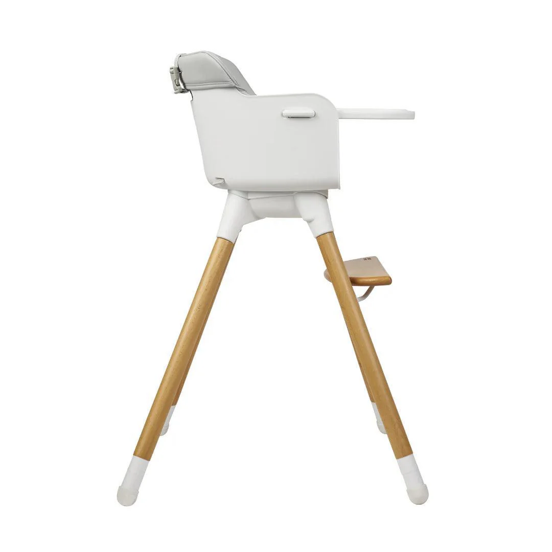 Bababing Una Highchair - White/Wood/Grey - Image 7