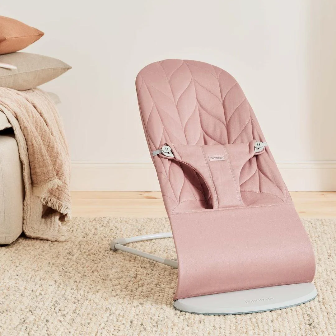 BabyBjörn Bliss Woven Petal Quilt Baby Bouncer - Dusty Pink - Image 9