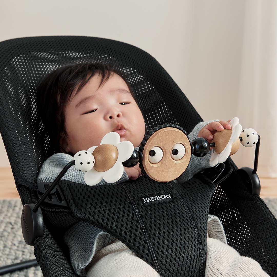 BabyBjorn Bouncer Toy - Googly Eyes - Black + White - Image 2