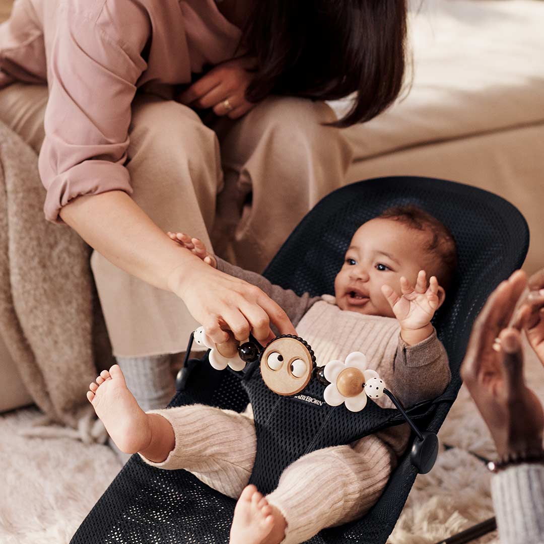 BabyBjorn Bouncer Toy - Googly Eyes - Black + White - Image 3
