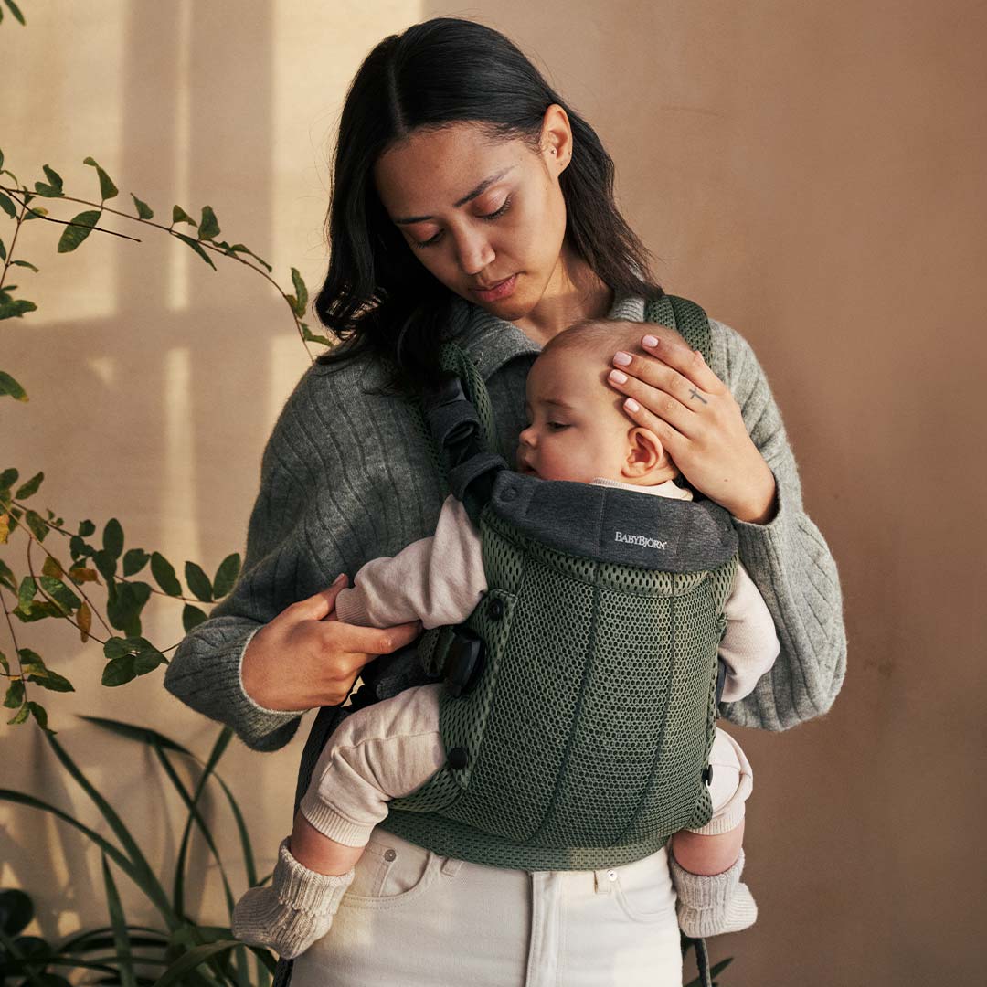 BabyBjörn Harmony Baby Carrier - Dark Green - 3D Mesh - Image 2