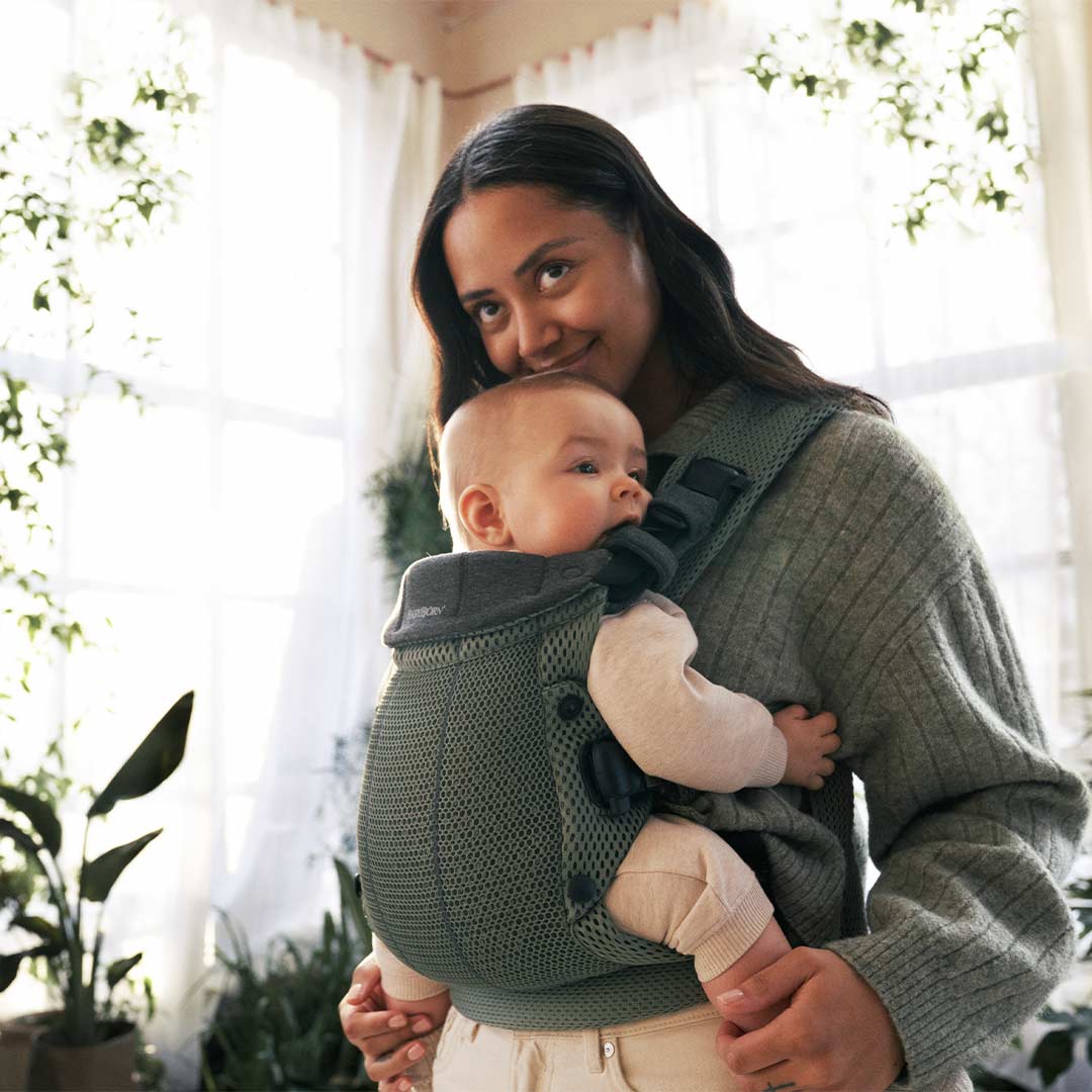 BabyBjörn Harmony Baby Carrier - Dark Green - 3D Mesh - Image 6