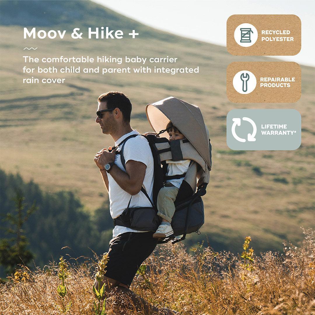 Babymoov Moov & Hike Baby Carrier & Raincover Bundle Set - Dune - Image 2