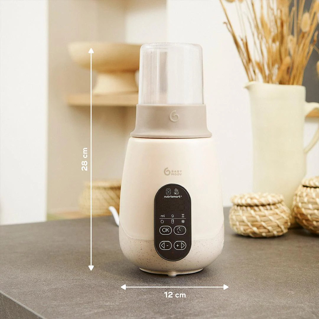 Babymoov NutriSmart+ 4 in 1 Bottle Warmer & Steriliser - with 12v Travel Adaptor - Mineral Beige - Image 7