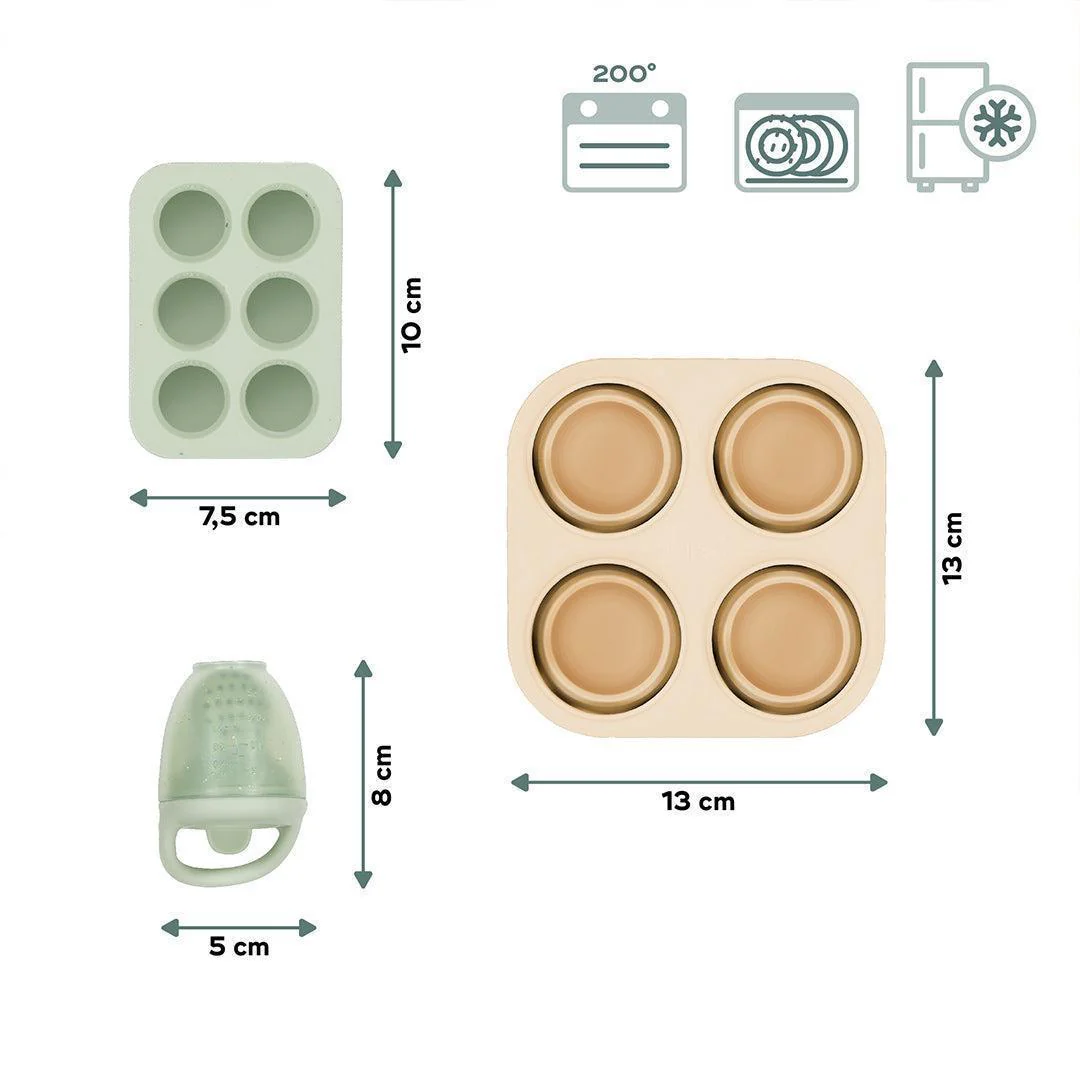 Babymoov Silicone Containers & Feeder Set - Green - Image 7