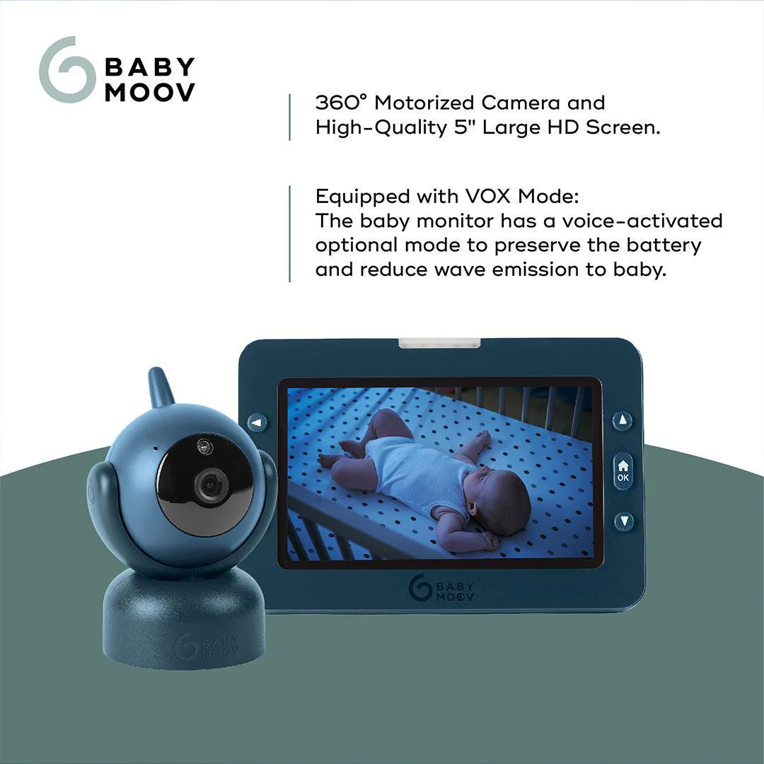 Babymoov YOO MASTER PLUS HD Motorised video babymonitor, screen 5" - Blue - Image 12