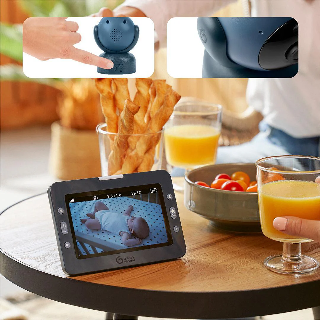 Babymoov YOO MASTER PLUS HD Motorised video babymonitor, screen 5" - Blue - Image 6