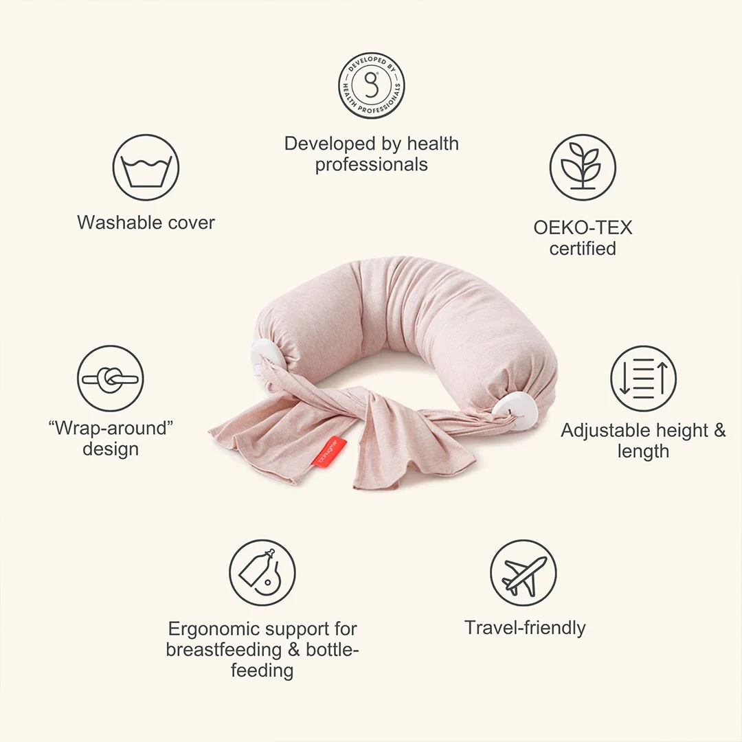 bbhugme Nursing Pillow - Pink Melange - Image 4