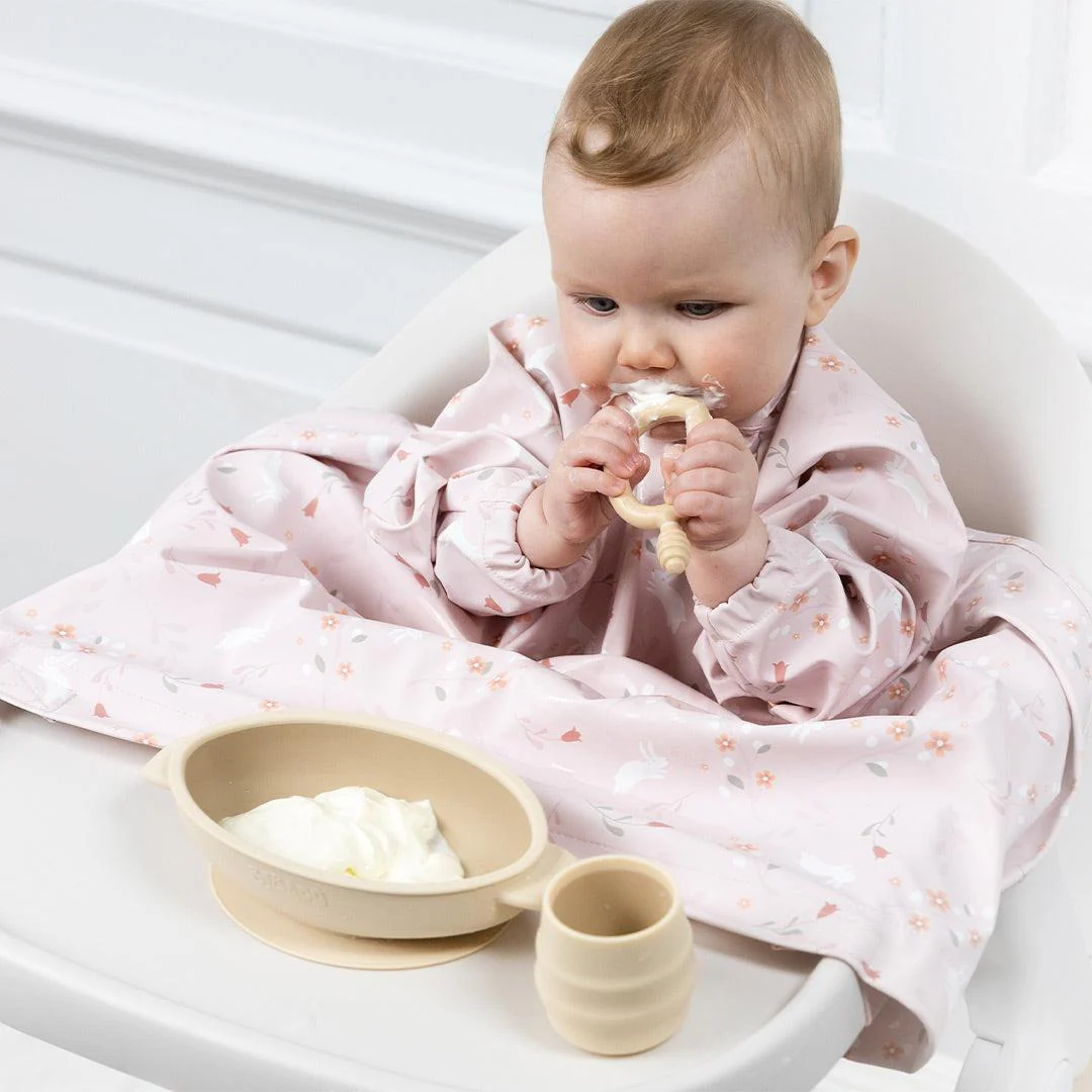 Bibado Long Sleeve Coverall Weaning Bib - Botanical Bunnies - Image 5