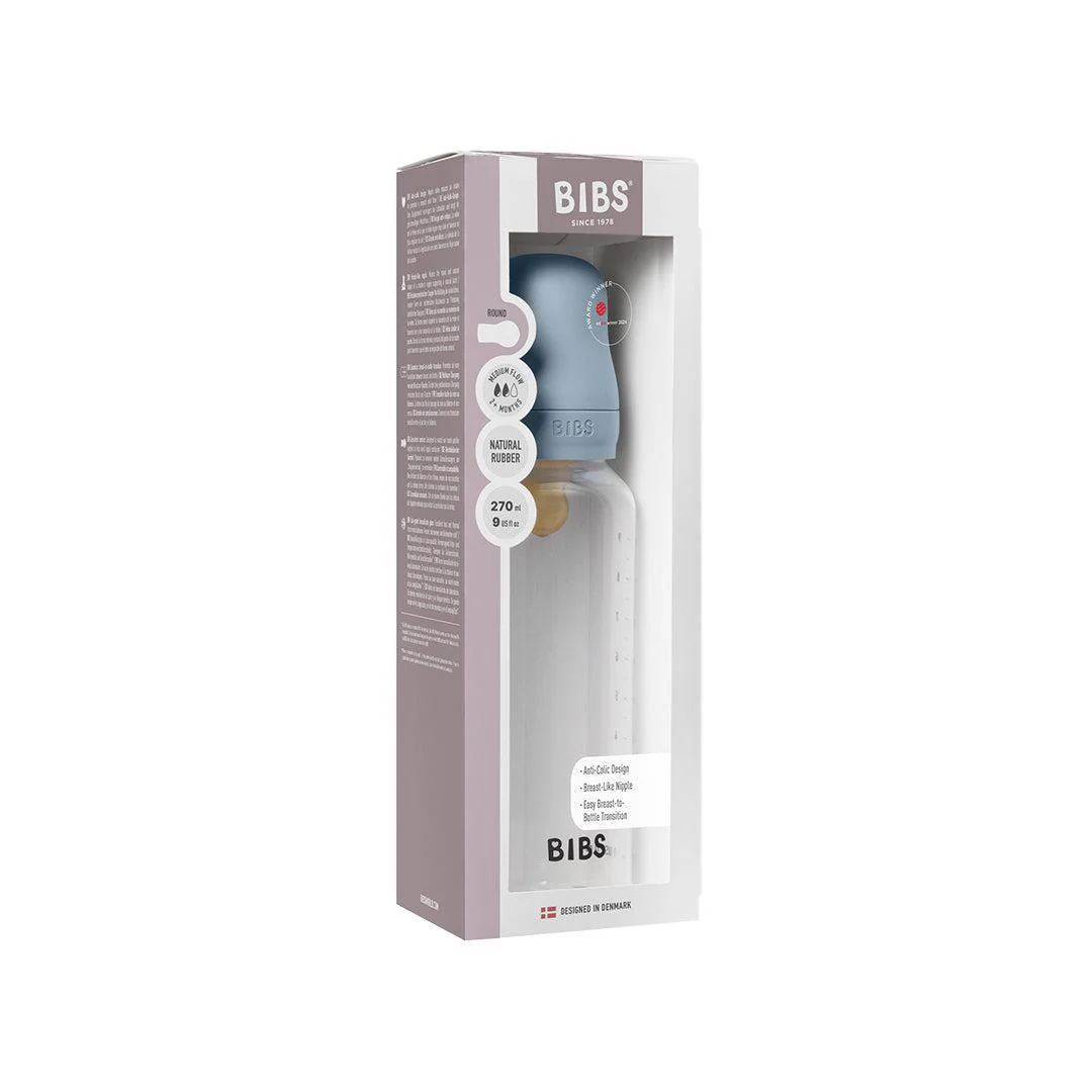 BIBS Baby Bottle Latex 1 Pack - Baby Blue - Image 5
