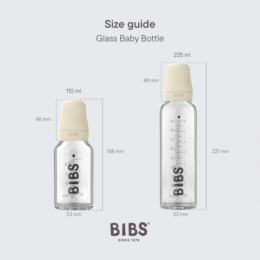 BIBS Baby Glass Bottle Complete Set - Blush - Image 3