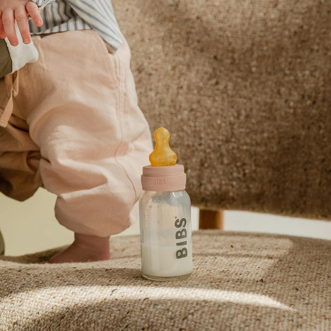BIBS Baby Glass Bottle Complete Set - Blush - Image 4