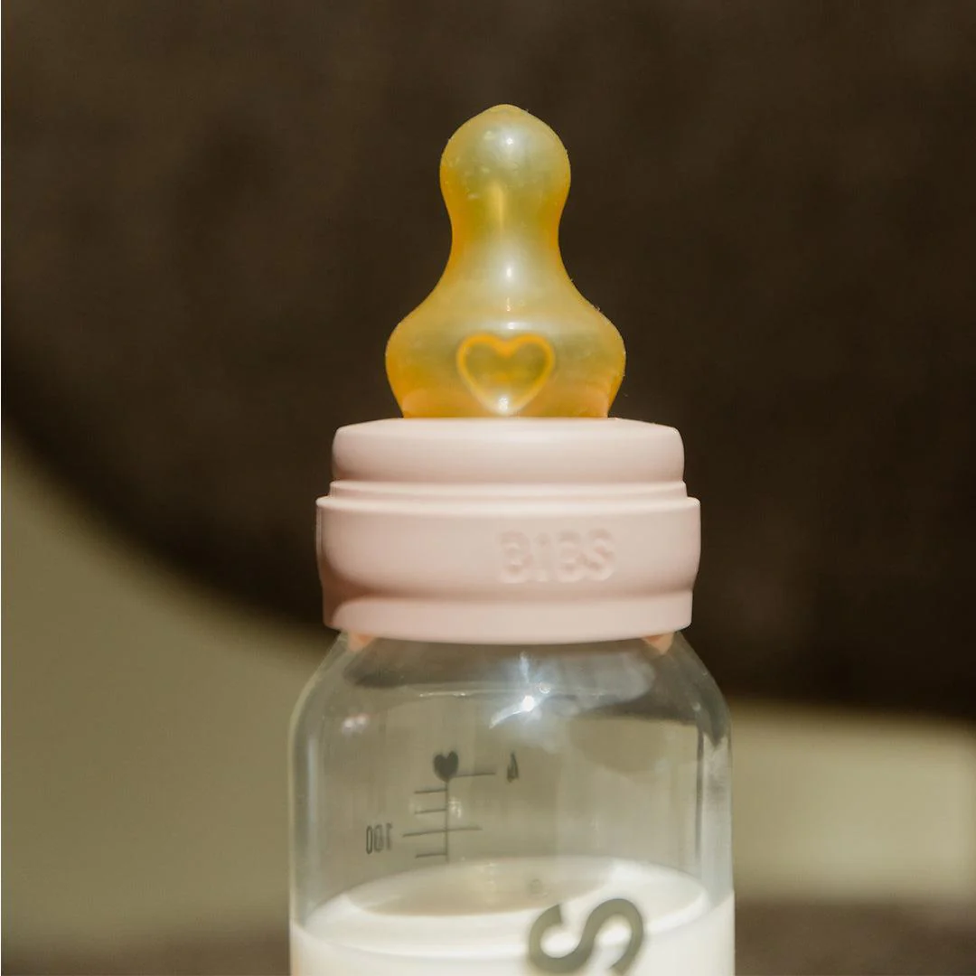 BIBS Baby Glass Bottle Complete Set - Blush - Image 6