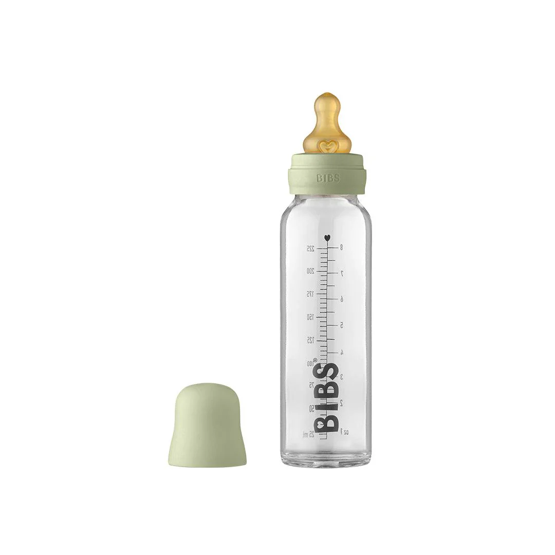 BIBS Baby Glass Bottle Complete Set - Sage - Image 4