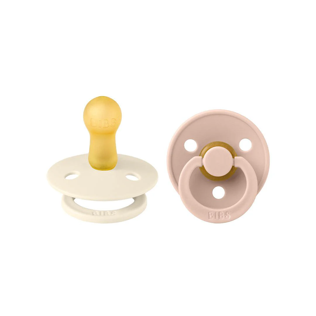 BIBS Colour Latex Pacifiers - Ivory + Blush - 2 Pack - Image 2