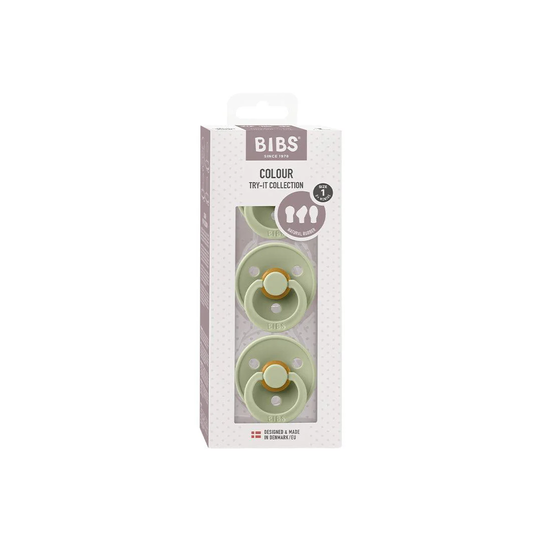 BIBS Try-It Colour Pacifiers - 3 Pack - Sage - Image 3