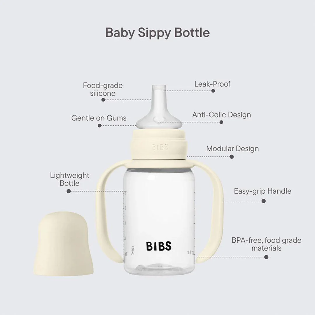 BIBS World Baby Sippy Bottle Spout Silicone 1 Pack 150ml - Blush - Image 3