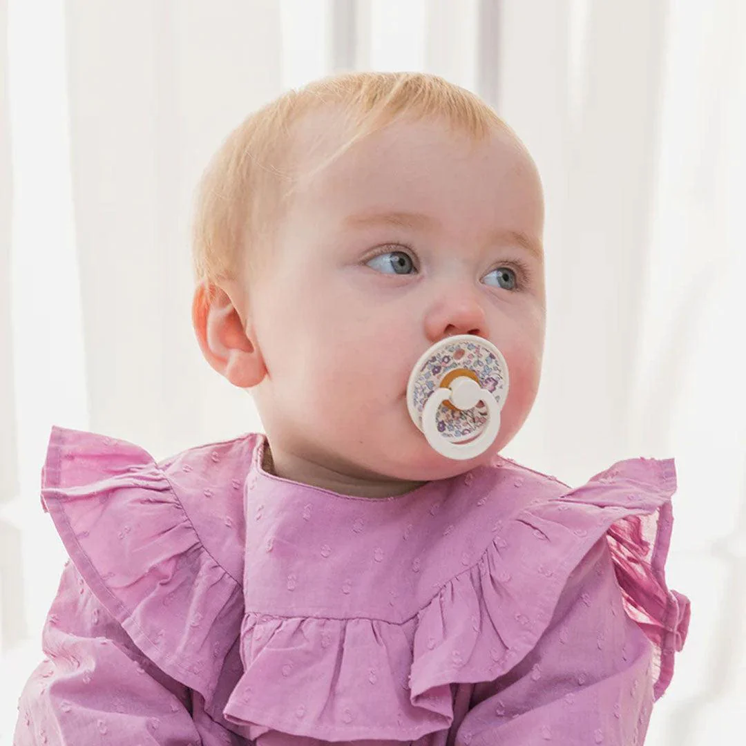 BIBS X LIBERTY Colour Latex Pacifier - 2 Pack - Dusty Blue Mix - Eloise - Image 5