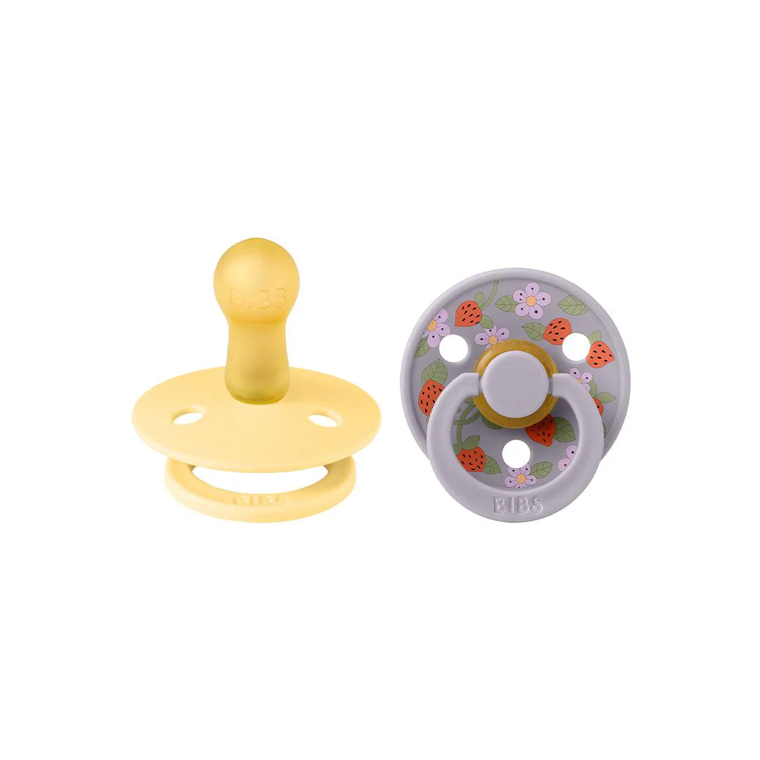 BIBS X LIBERTY Colour Latex Pacifier - 2 Pack - Pale Butter Mix - Strawberries and Cream - Image 2