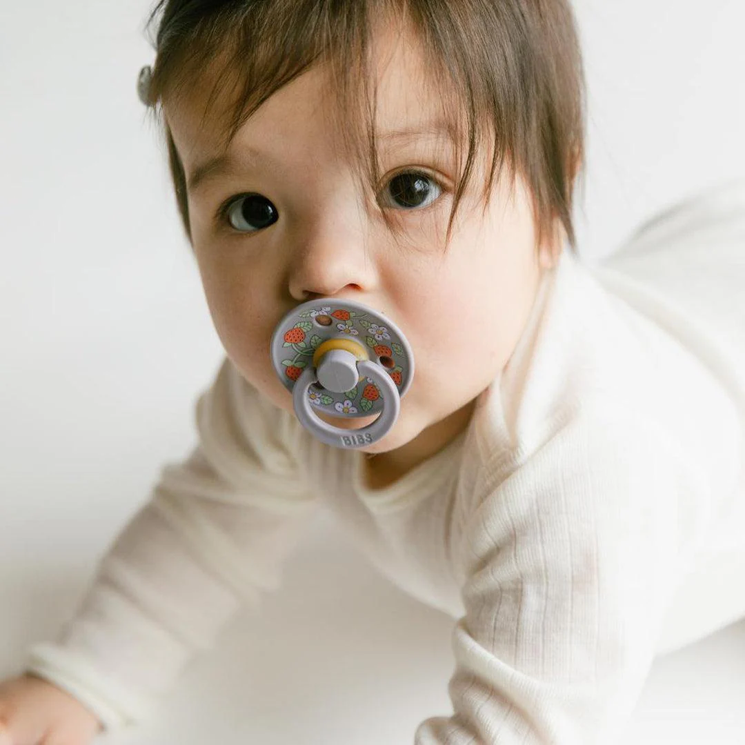BIBS X LIBERTY Colour Latex Pacifier - 2 Pack - Pale Butter Mix - Strawberries and Cream - Image 3