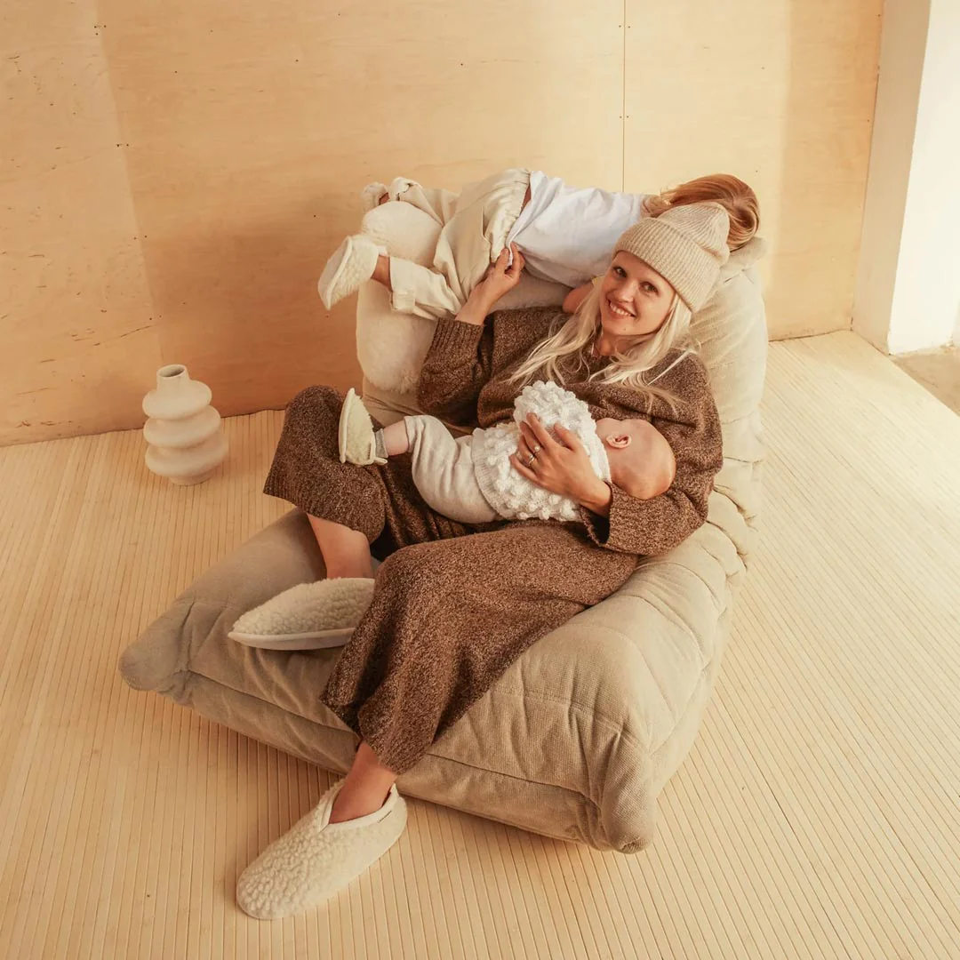 BINIBAMBA Merino Sheepskin Baby Booties - Milk - Image 3