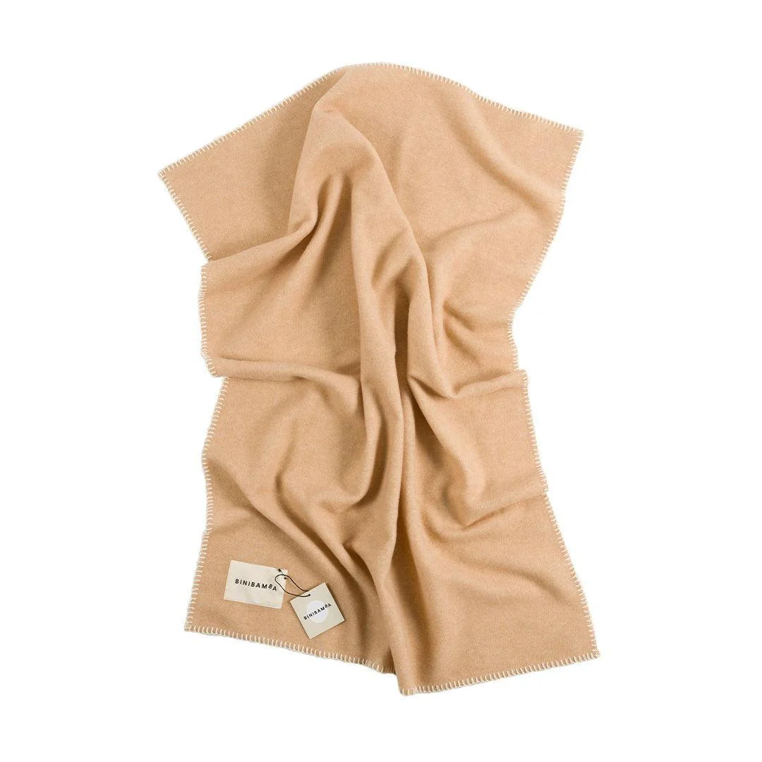BINIBAMBA Merino Blanket - Camel + Milk - Image 5