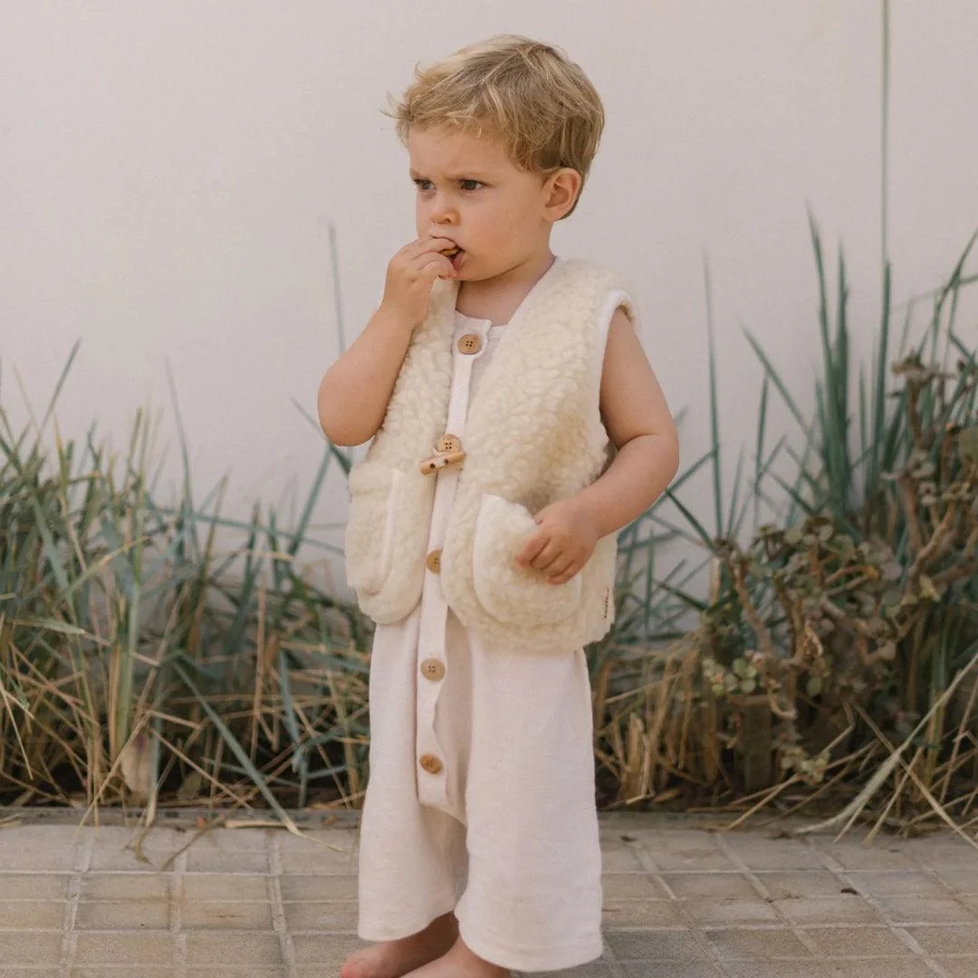 BINIBAMBA Merino Snugglevest - Milk - Image 2