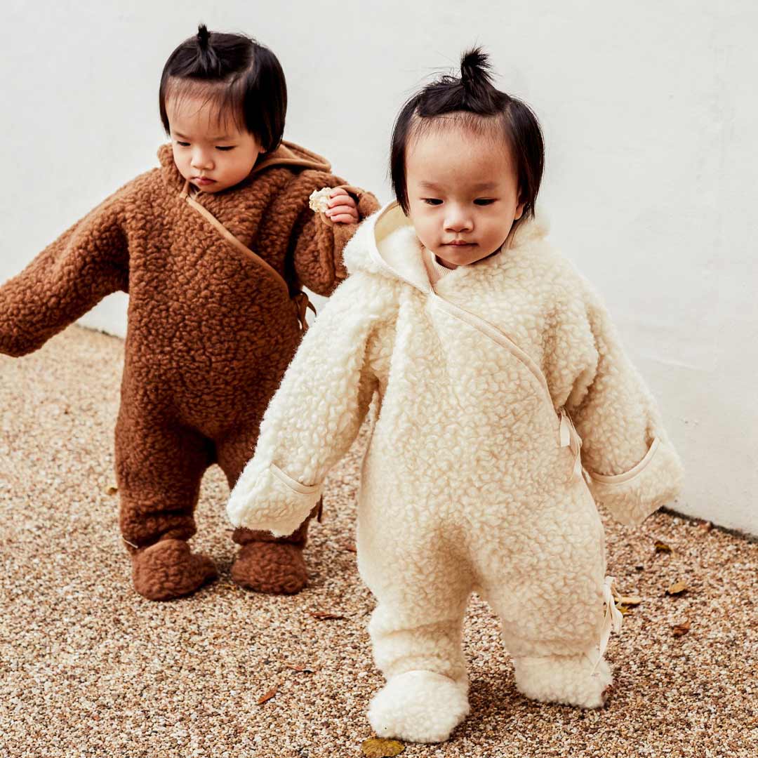 BINIBAMBA Merino Sheepskin Snugglesuit - Milk - Image 2